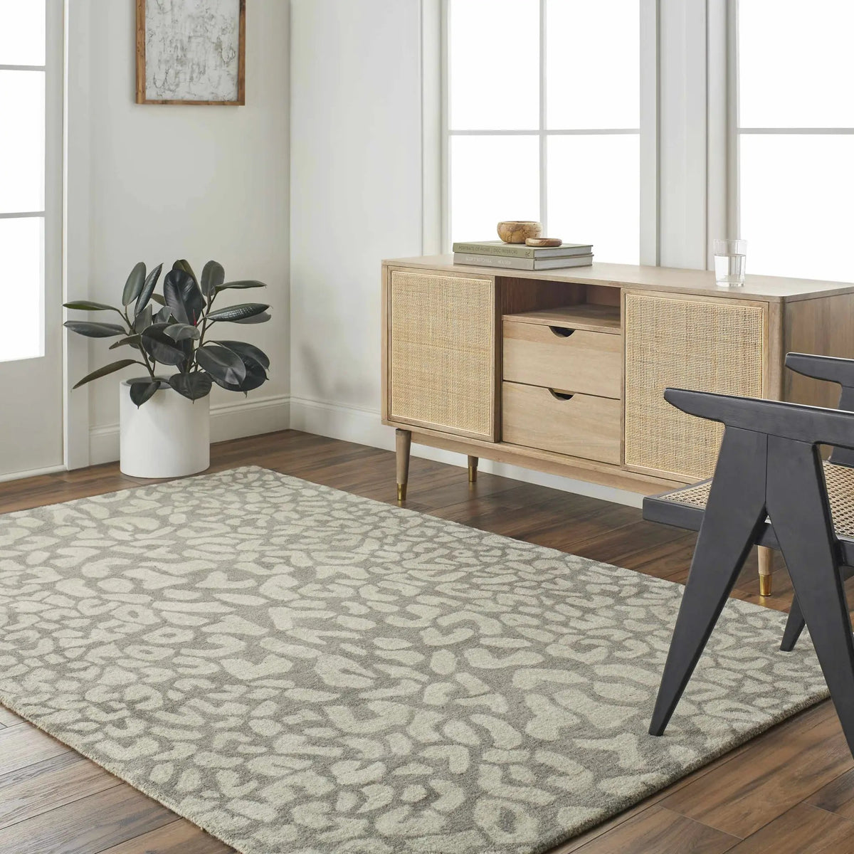 Circa Leopard Print Area Rug - Clearance, installed in a room