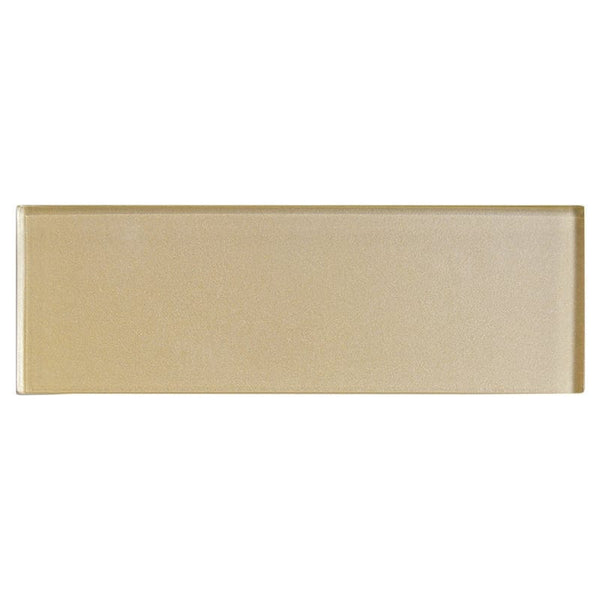 Citron Metallic Subway Glass Tiles 3x9