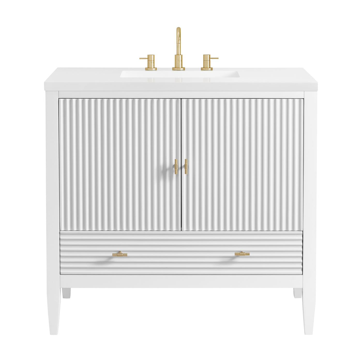 James Martin Myrrin 36" Single Bathroom Vanity, Bright White, view 34