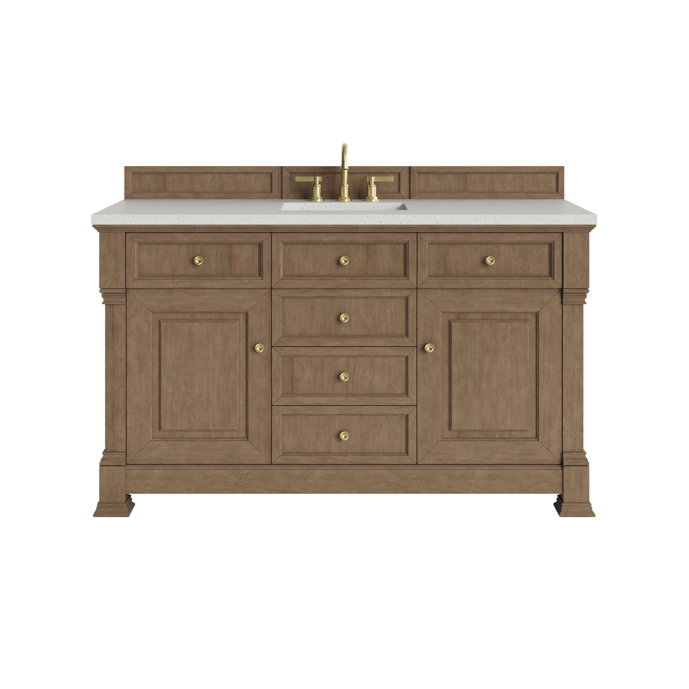 James Martin Brookfield 60" Single Bathroom Vanity, Pecan with Lime Delight countertop