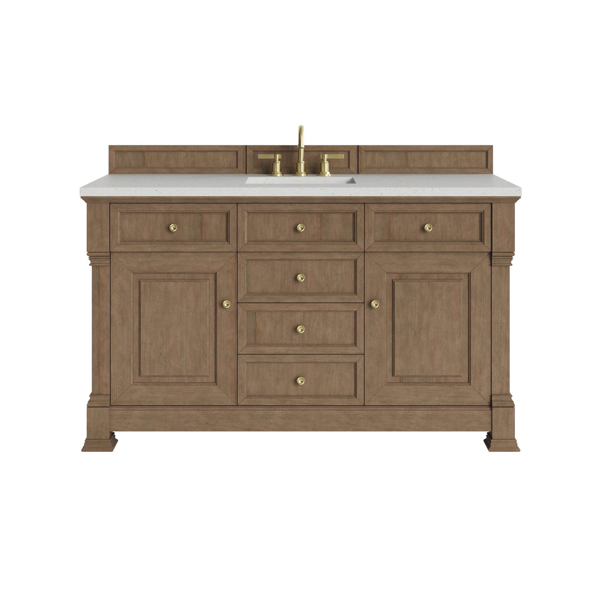 James Martin Brookfield 60" Single Bathroom Vanity, Pecan with Lime Delight countertop