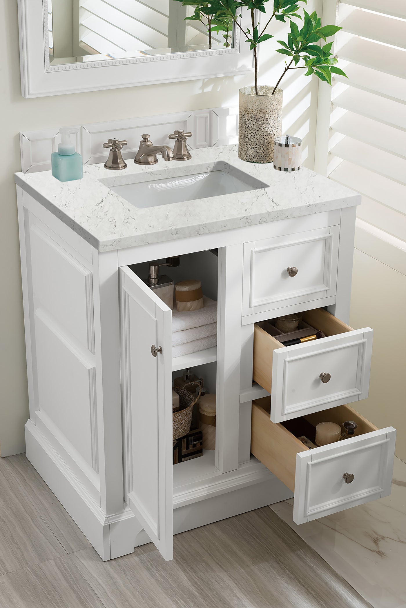 James Martin De Soto 30" Single Bathroom Vanity, Bright White, view 37