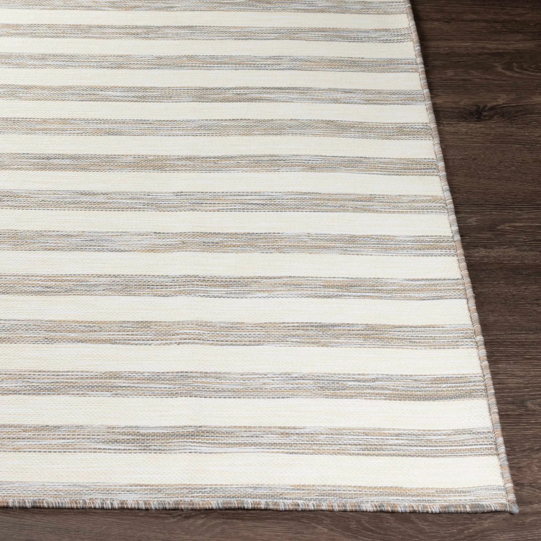 Bongaree Gray Striped Outdoor Carpet - Clearance by Boutique Rugs