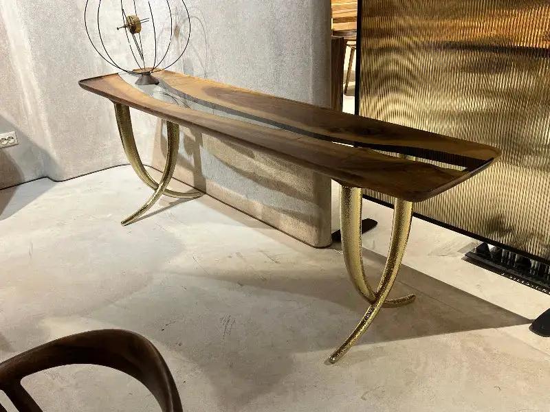 Epoxy Resin Sofa & Console table made of Walnut wood | Ivory Collection, photo 14 of 16