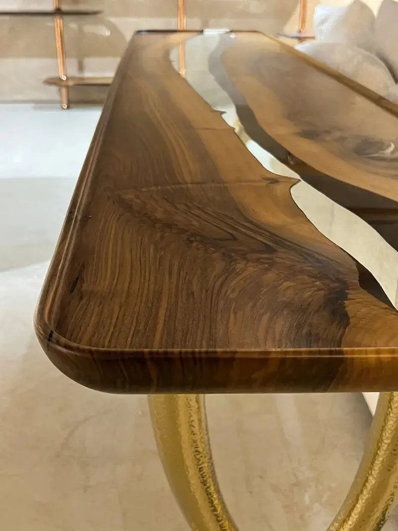 Epoxy Resin Sofa & Console table made of Walnut wood | Ivory Collection, photo 9 of 16