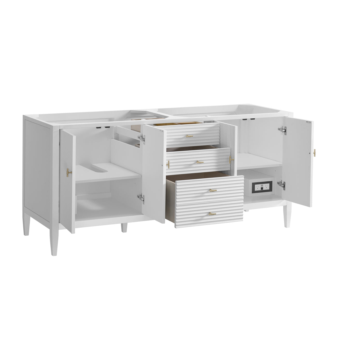 James Martin Myrrin 72" Double Bathroom Vanity, Bright White, view 25