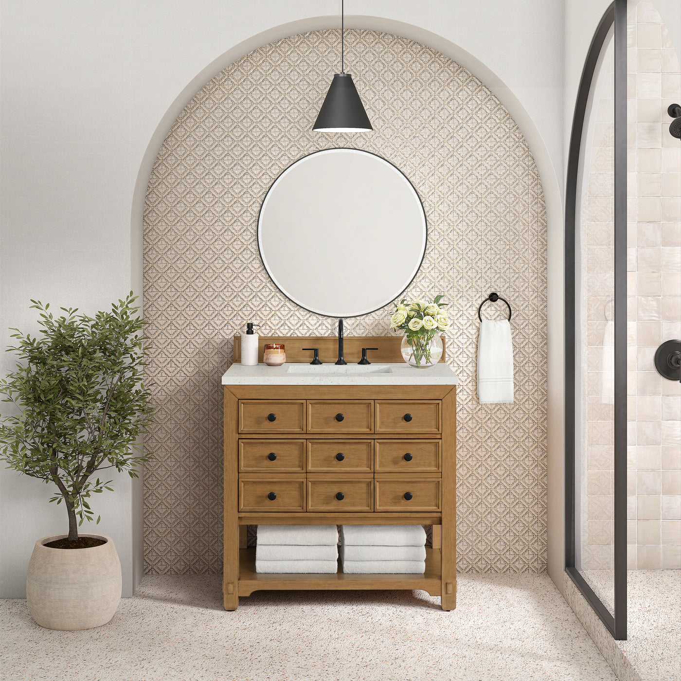 James Martin Malibu 36" Single Bathroom Vanity, Amber Birch, view 23