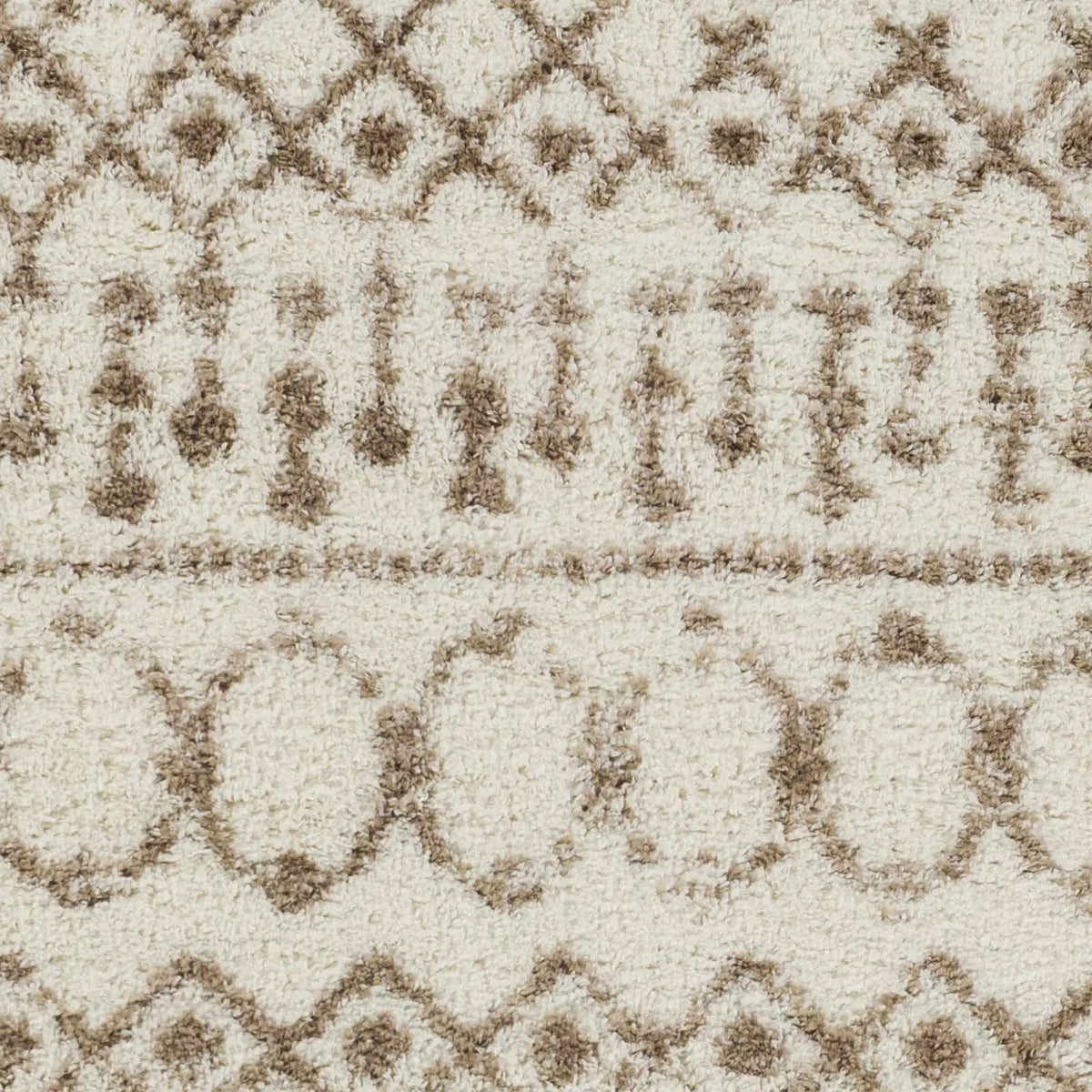 Monarch Cream&Tan Trellis Plush Rug, sample swatch