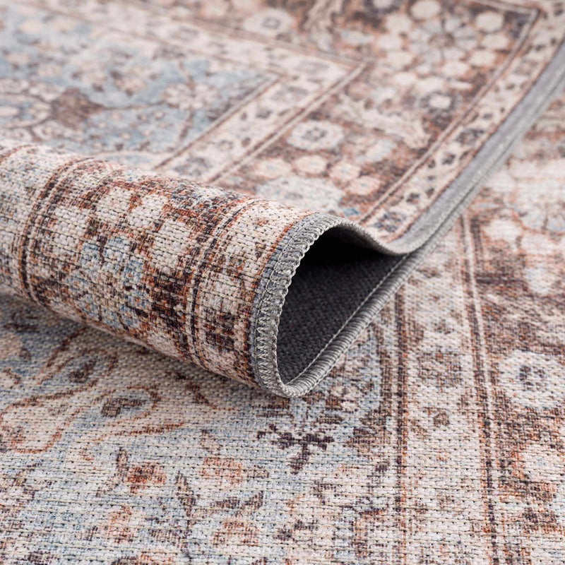 Dauis Blue Persian Style Washable Rug - Clearance by Boutique Rugs