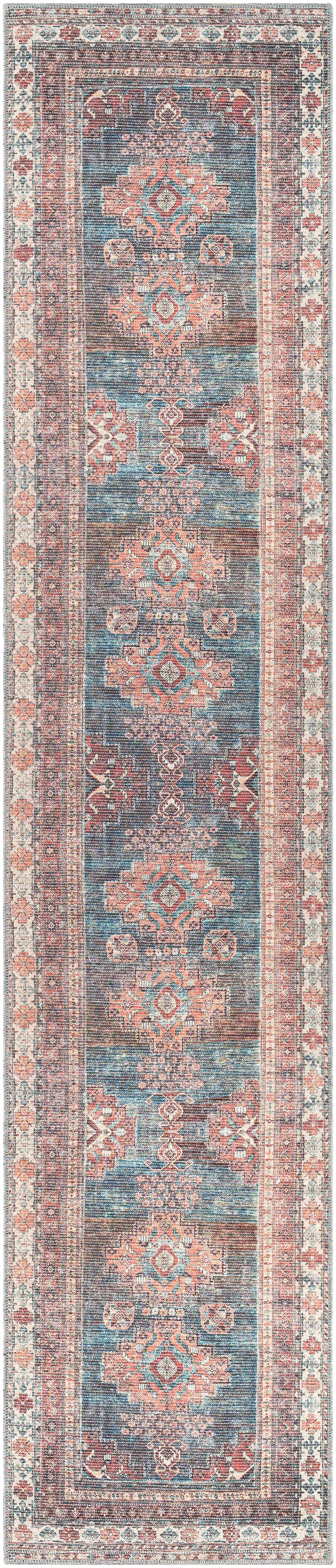 Baltinglass Rust & Blue Washable Area Rug, photo 11 of 17