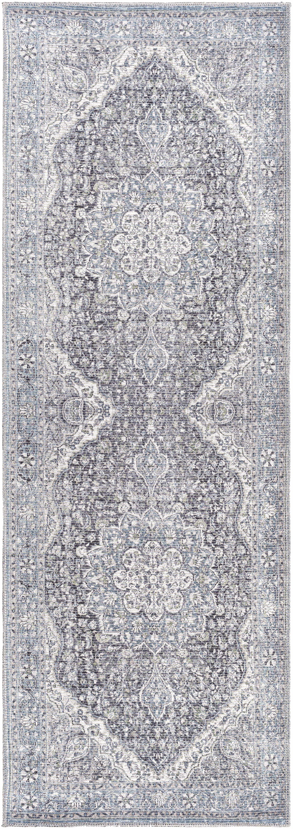Tavas Blue Medallion Washable Rug, photo 12 of 14