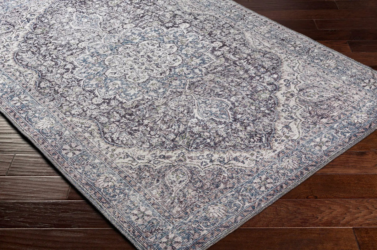 Tavas Blue Medallion Washable Rug, photo 10 of 14
