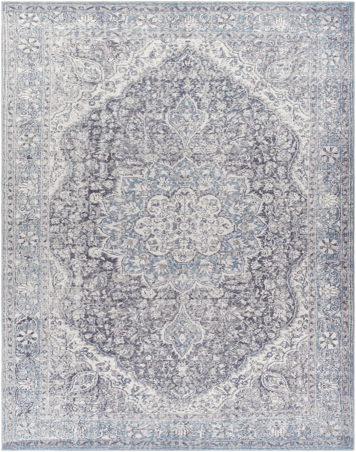 Tavas Blue Medallion Washable Rug, photo 13 of 14
