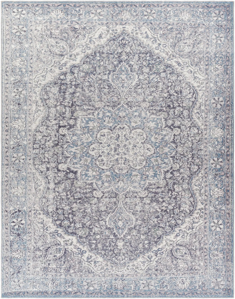 Tavas Blue Medallion Washable Rug by Hauteloom