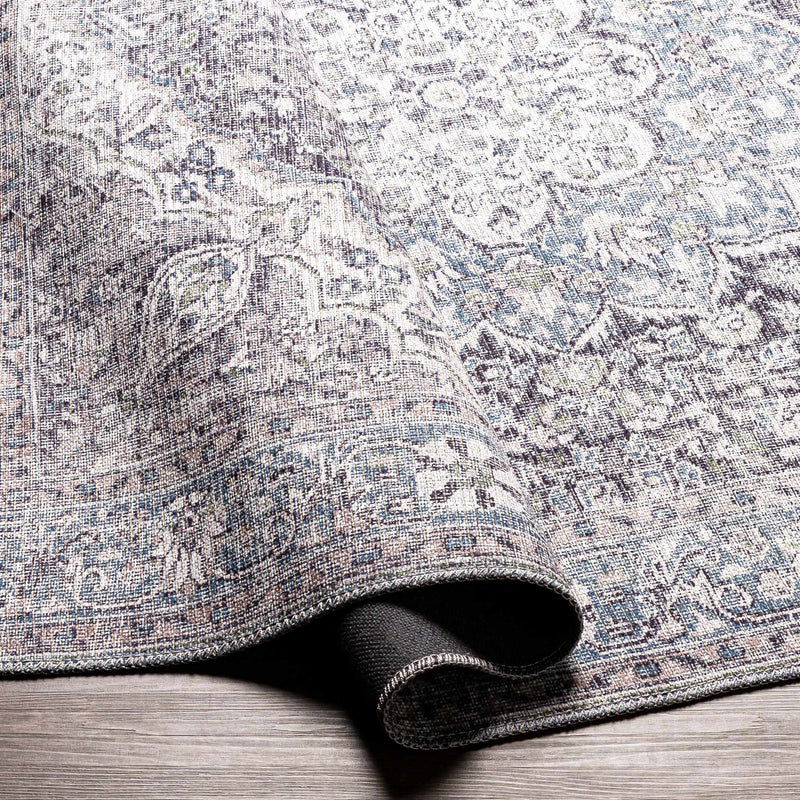 Tavas Blue Medallion Washable Rug by Hauteloom
