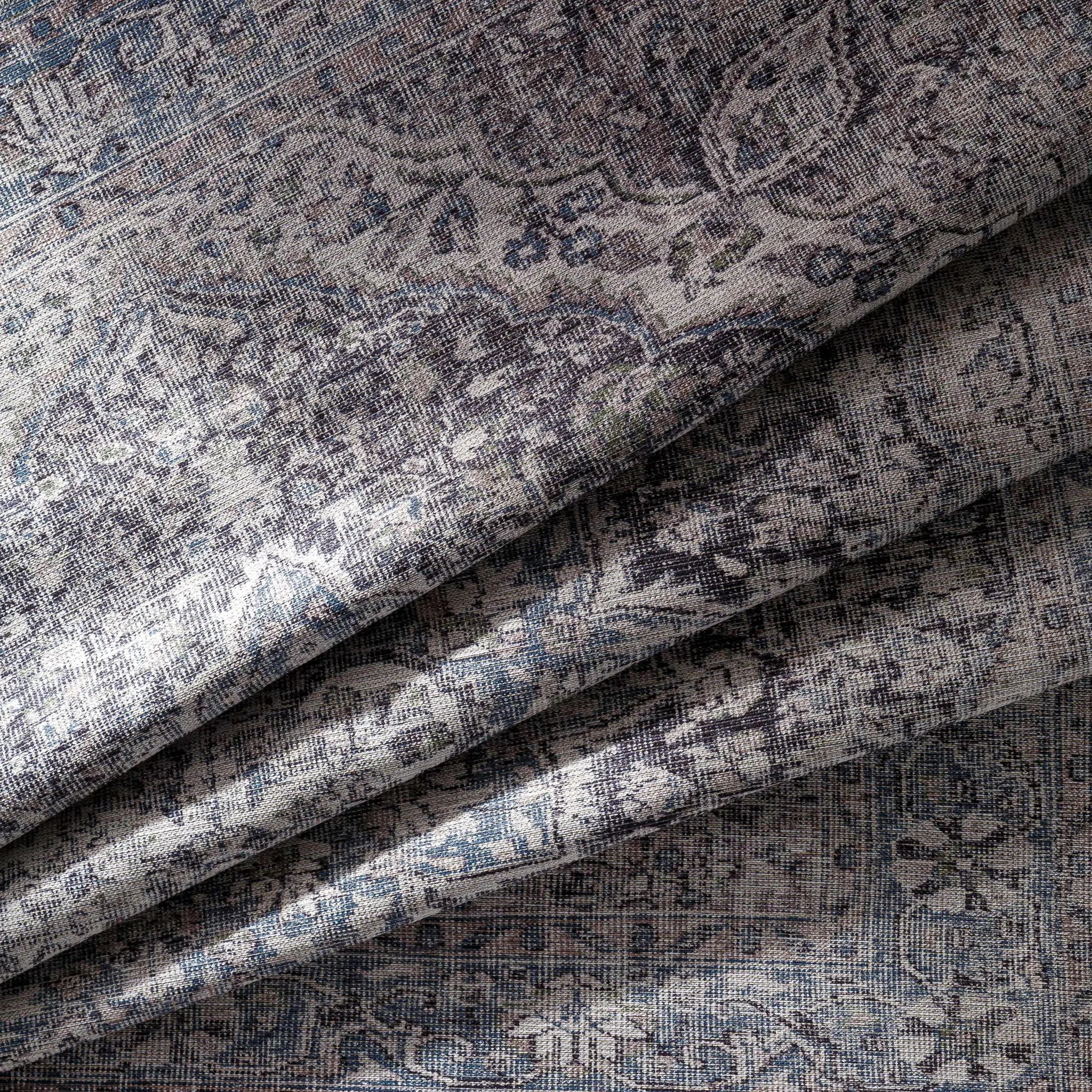 Tavas Blue Medallion Washable Rug by Hauteloom
