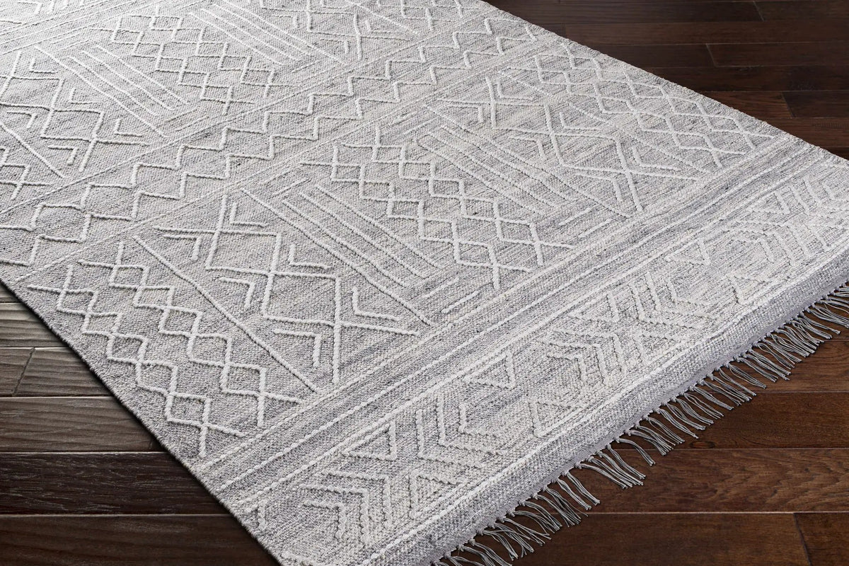 Gray Clintwood Wool Tassel Carpet - Clearance, photo 3 of 11