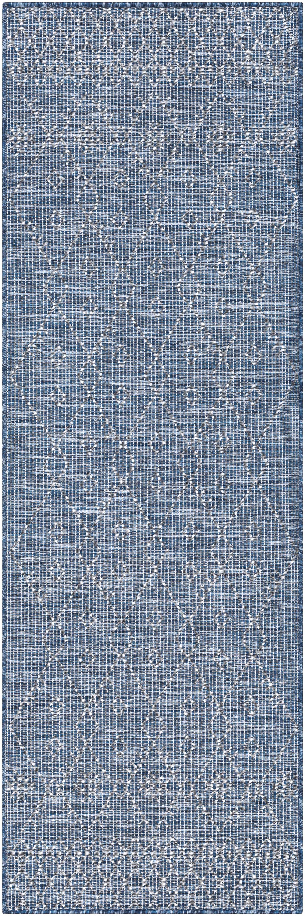 Lorena Blue Flatweave Trellis Outdoor Area Carpet - Clearance, photo 3 of 9