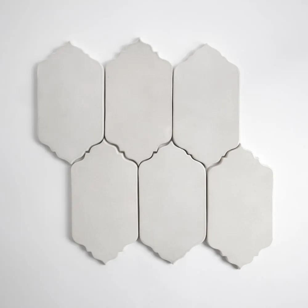 Cloud Glossy Marbella Ceramic Tiles 4x7 1/2 closeup 2
