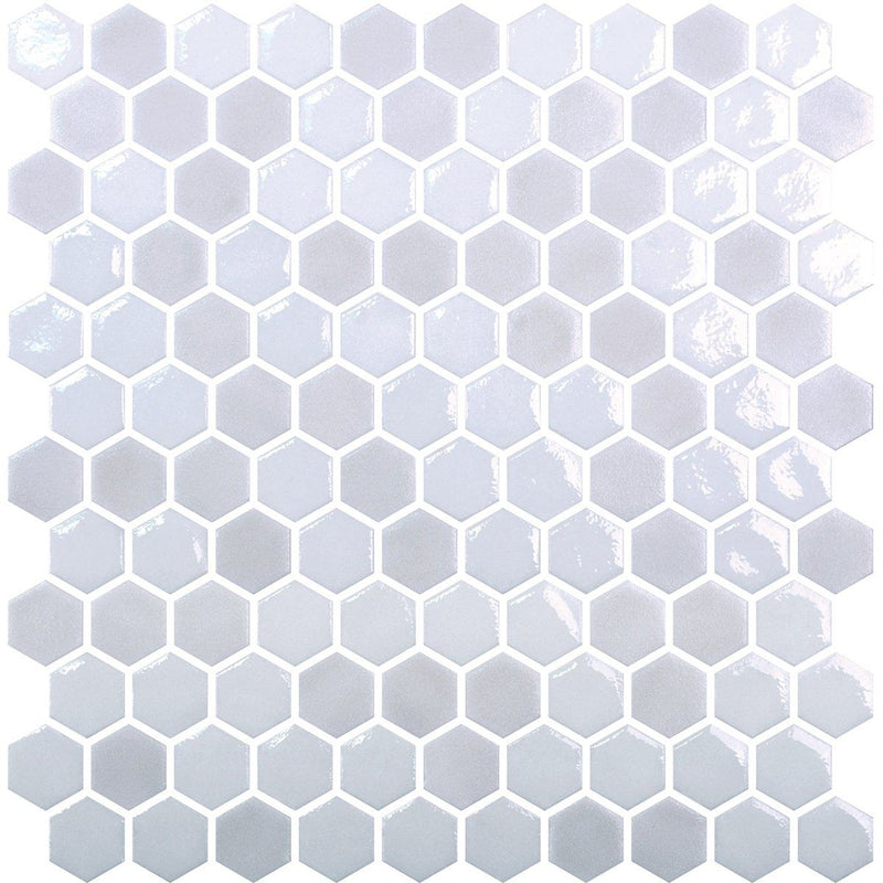 Cloud Polished Hexagon Glass Mosaics 11 3/4x11 1/2 Glass Polished 12x12 Mosaics