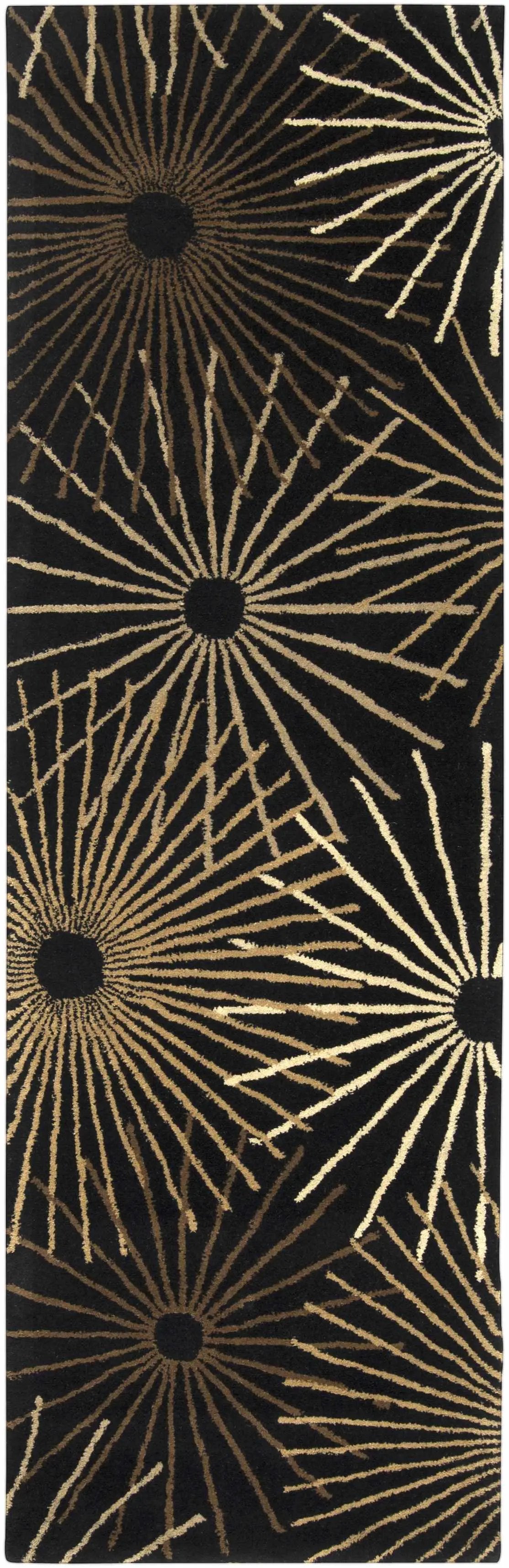 Clover Black Modern Wool Rug by Boutique Rugs