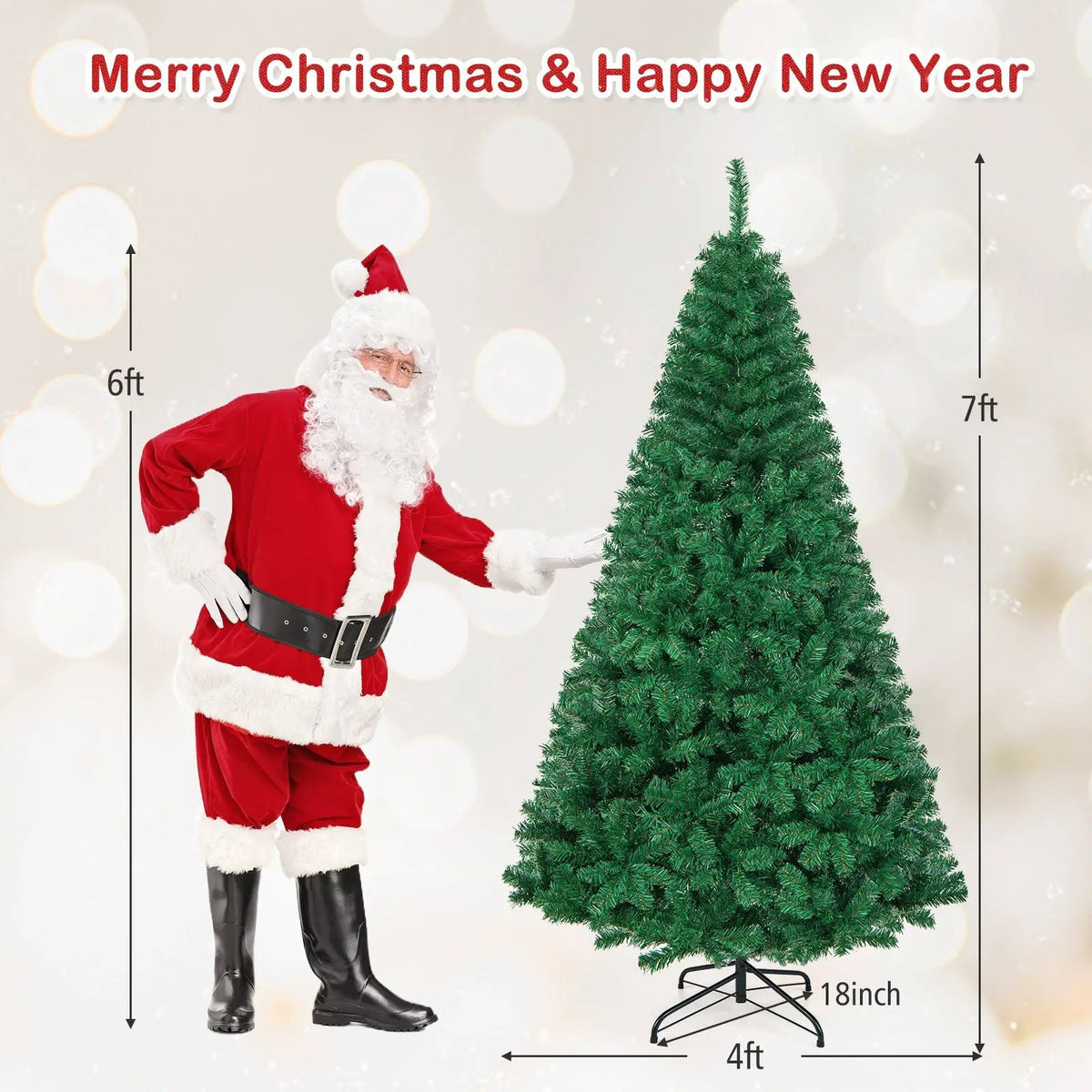 Artificial PVC Christmas Tree with Solid Metal Stand, photo 4 of 11
