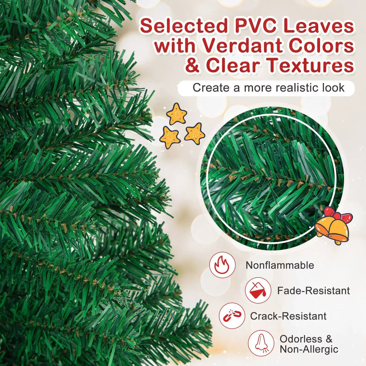 Artificial PVC Christmas Tree with Solid Metal Stand, photo 5 of 11
