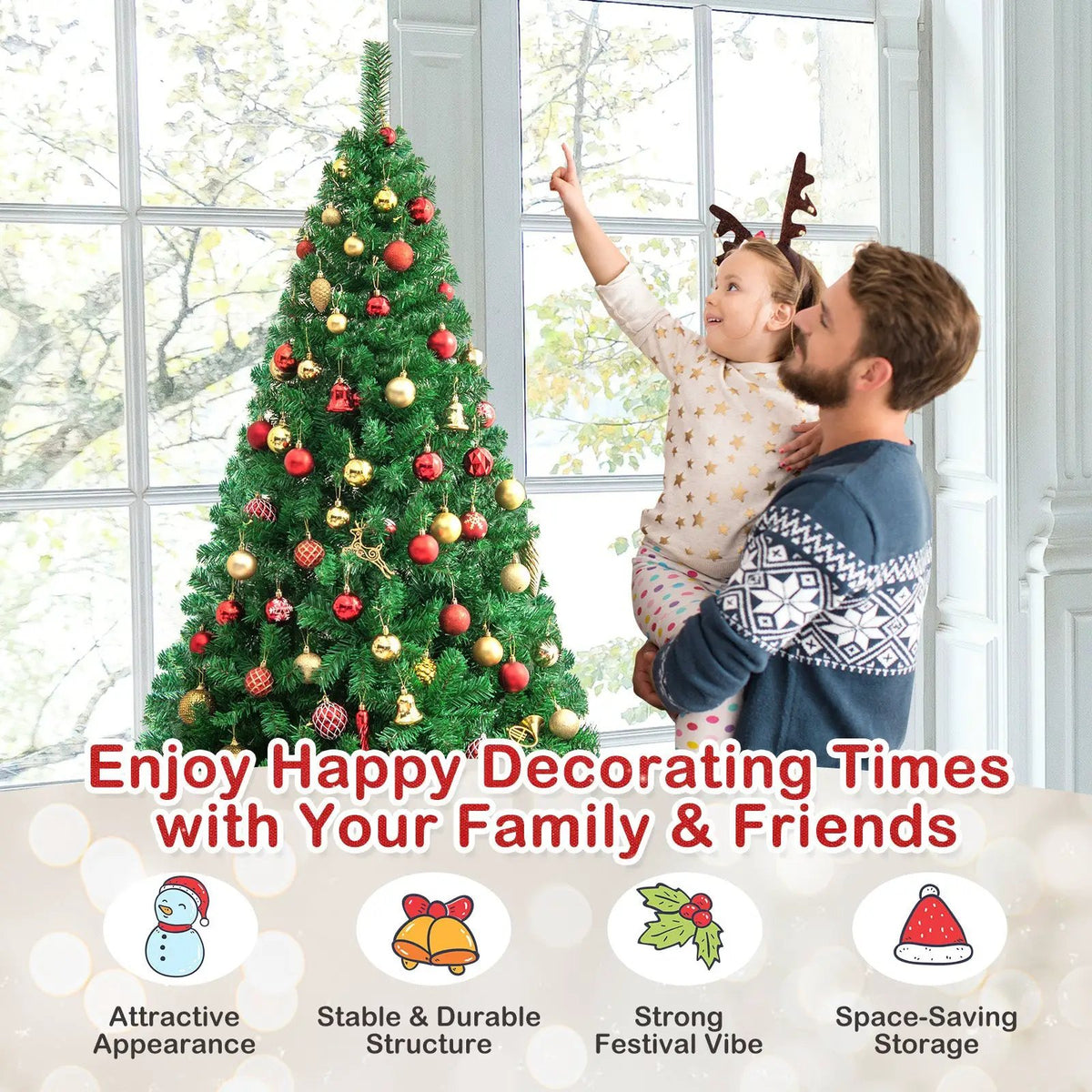 Artificial PVC Christmas Tree with Solid Metal Stand, photo 7 of 11