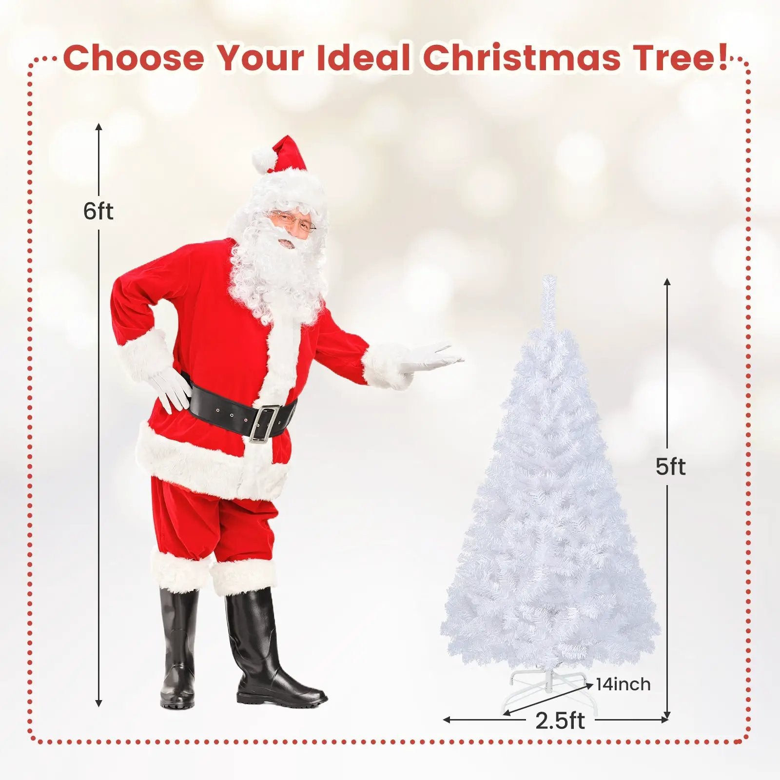8 ft White Artificial PVC Christmas Tree with Stand by DirectDeals