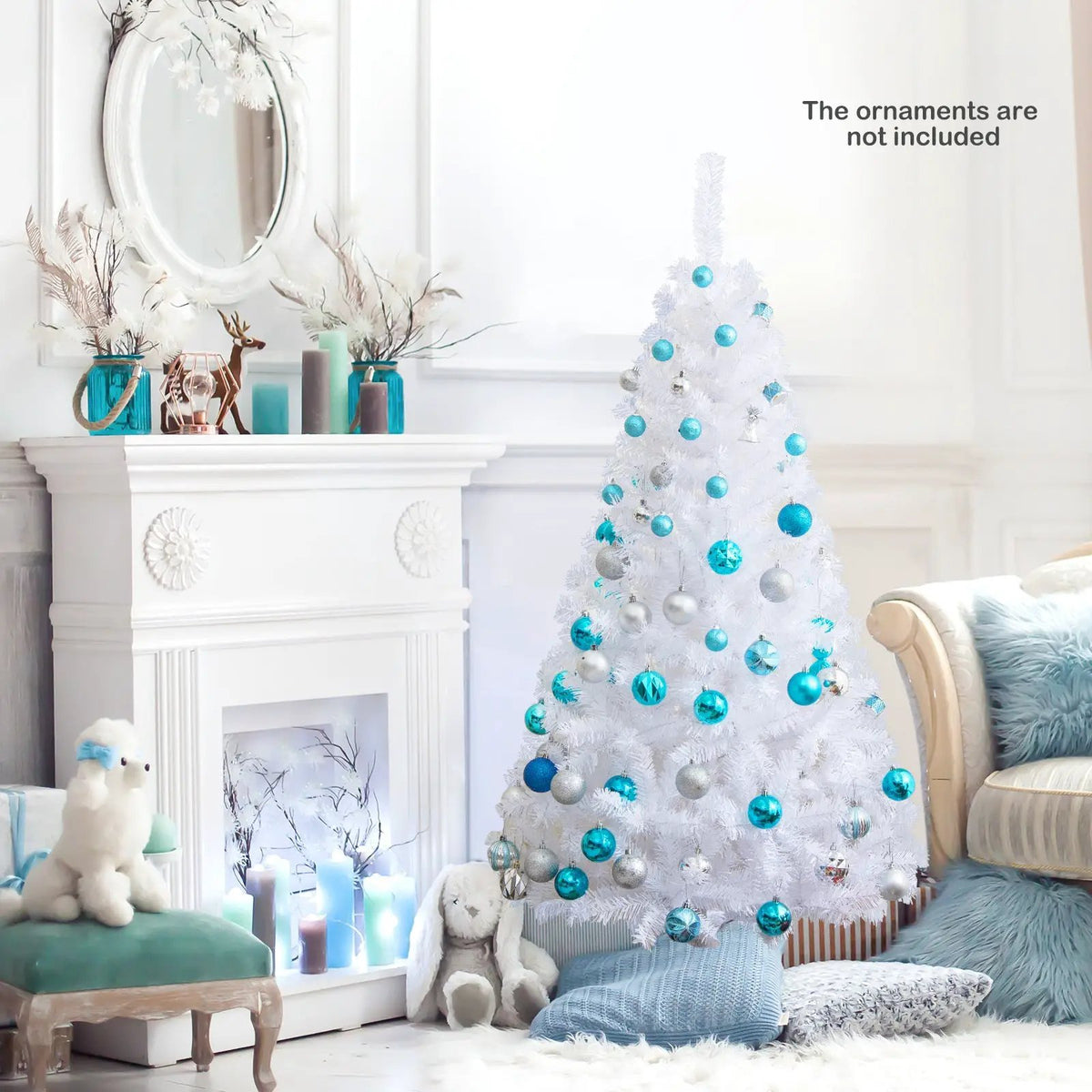 8 ft White Artificial PVC Christmas Tree with Stand, photo 18 of 32