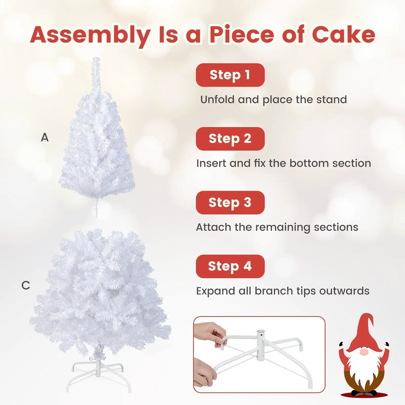 8 ft White Artificial PVC Christmas Tree with Stand by DirectDeals