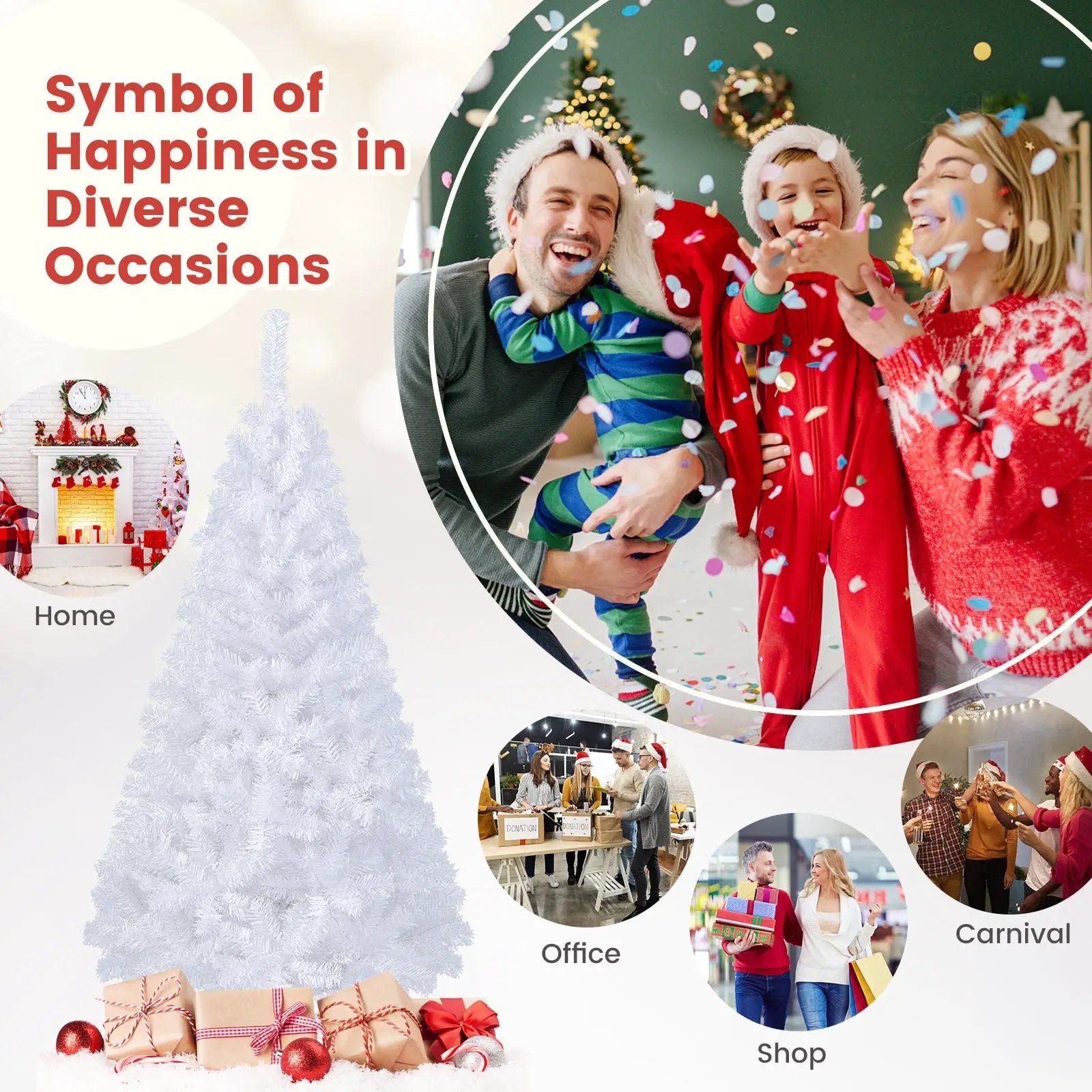8 ft White Artificial PVC Christmas Tree with Stand by DirectDeals