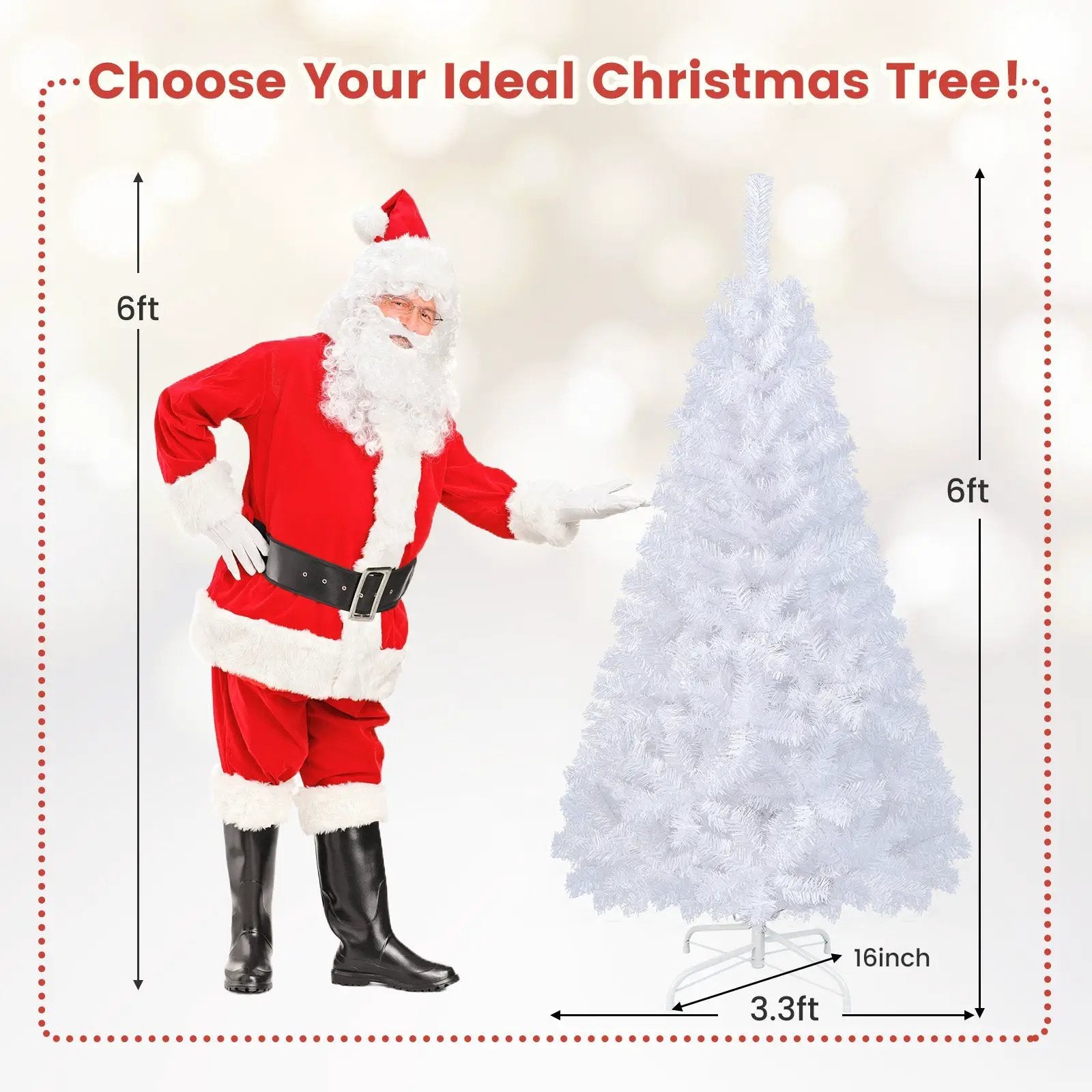 8 ft White Artificial PVC Christmas Tree with Stand by DirectDeals