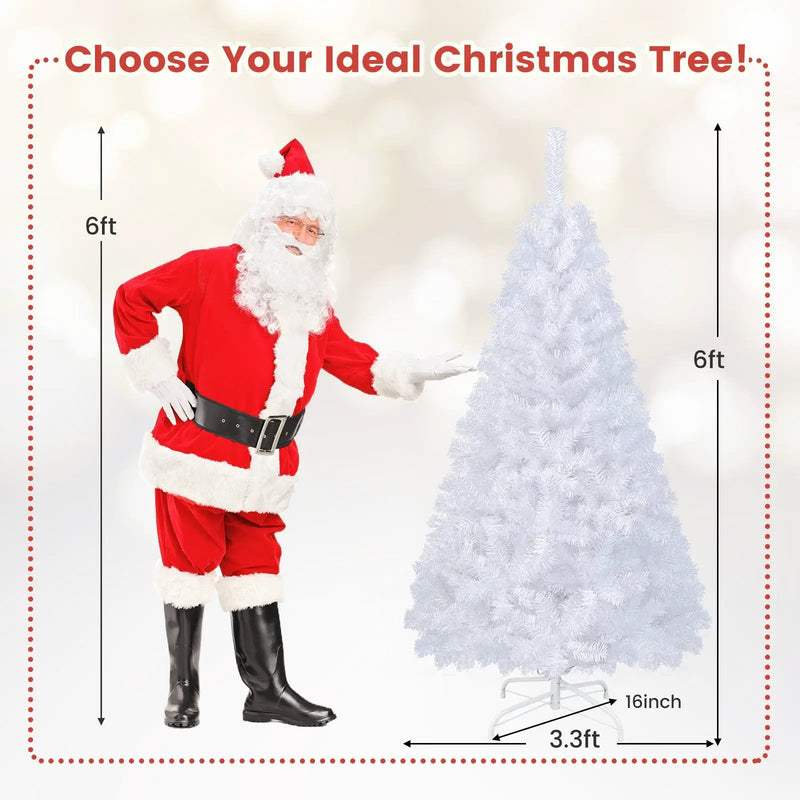 8 ft White Artificial PVC Christmas Tree with Stand by DirectDeals