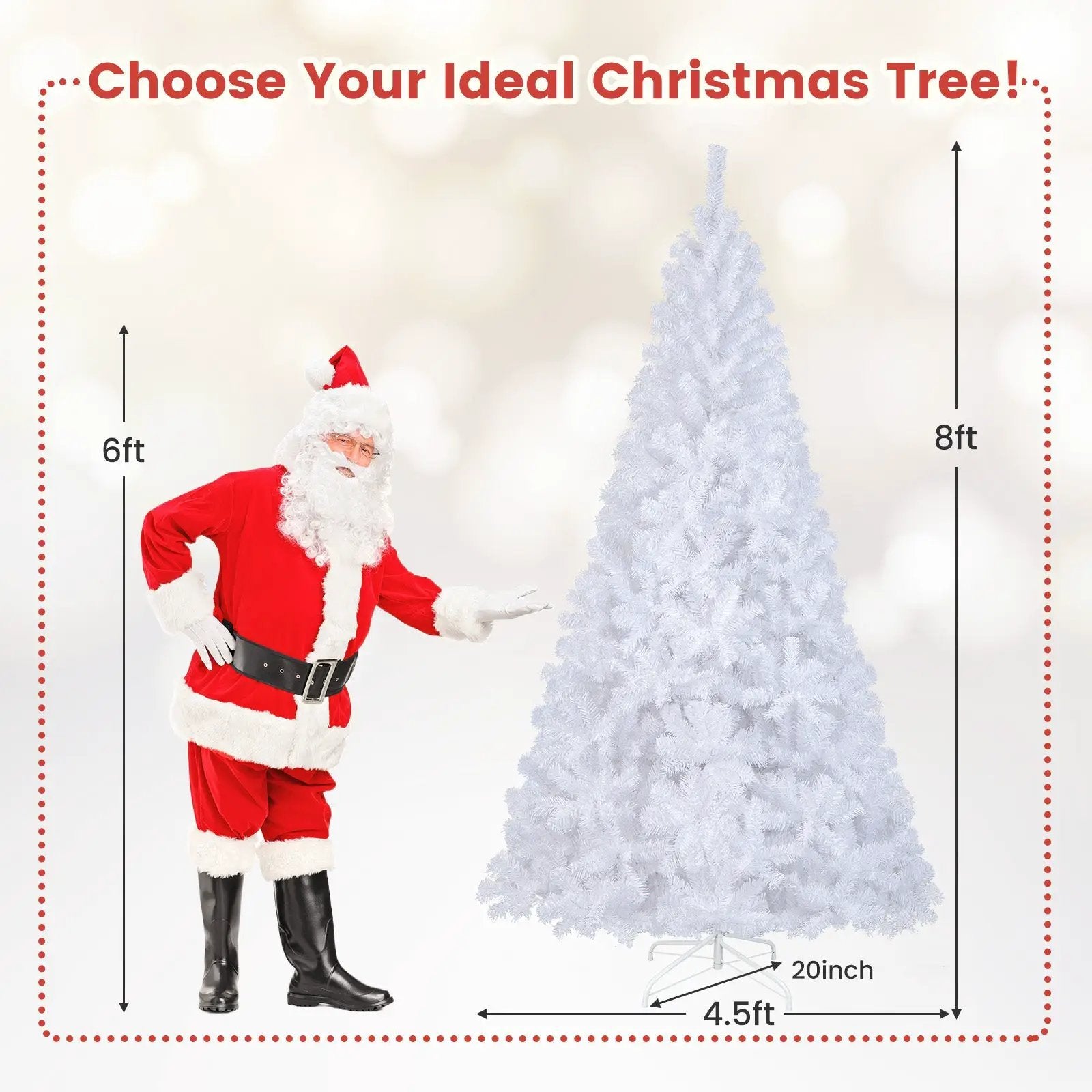 8 ft White Artificial PVC Christmas Tree with Stand by DirectDeals