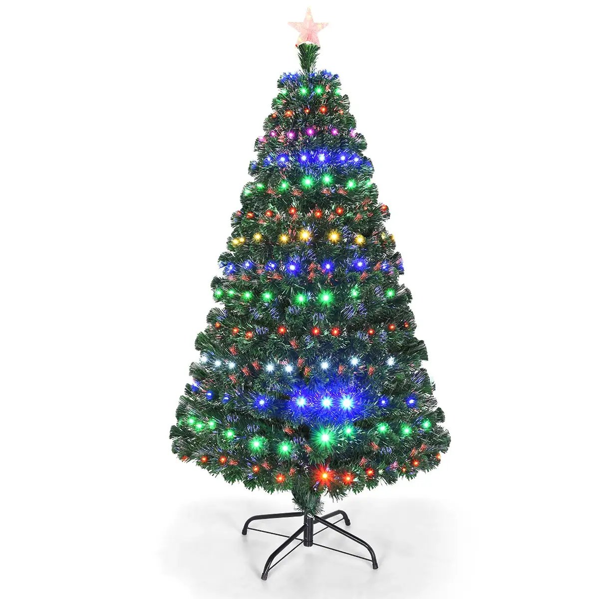 5/6/7 Feet Multicolor Artificial Christmas Tree with LED Light and Metal Stand, photo 22 of 24