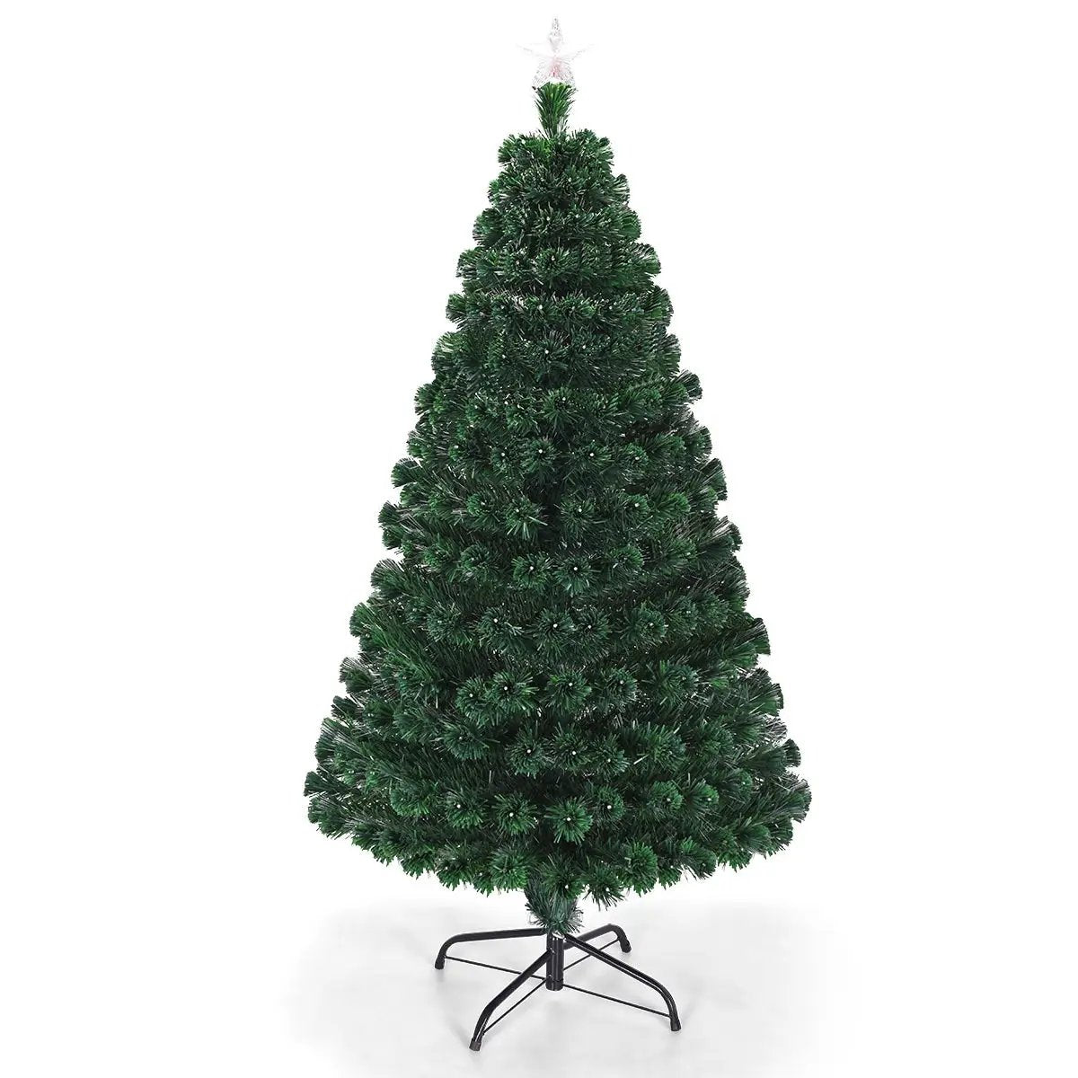 5/6/7 Feet Multicolor Artificial Christmas Tree with LED Light and Metal Stand by DirectDeals