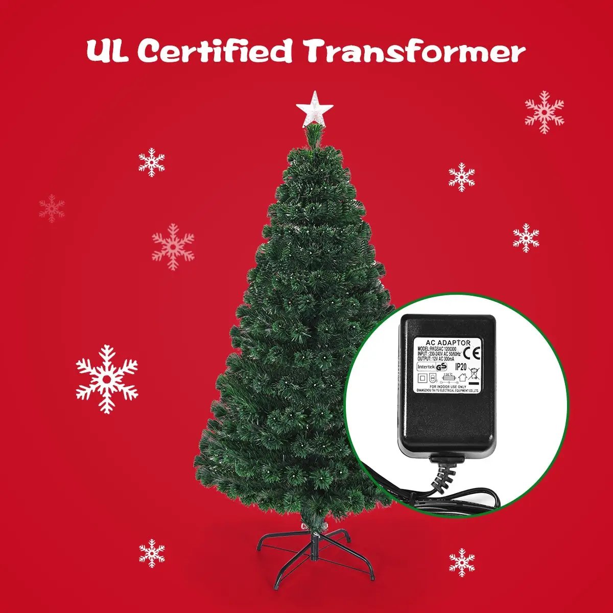 5/6/7 Feet Multicolor Artificial Christmas Tree with LED Light and Metal Stand, photo 10 of 24
