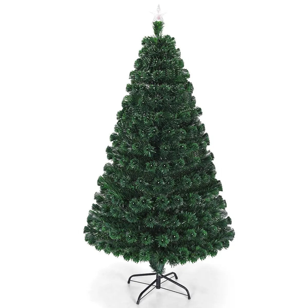 5/6/7 Feet Multicolor Artificial Christmas Tree with LED Light and Metal Stand by DirectDeals
