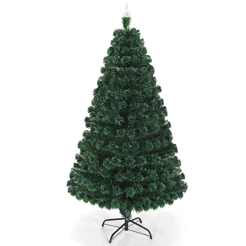 5/6/7 Feet Multicolor Artificial Christmas Tree with LED Light and Metal Stand by DirectDeals
