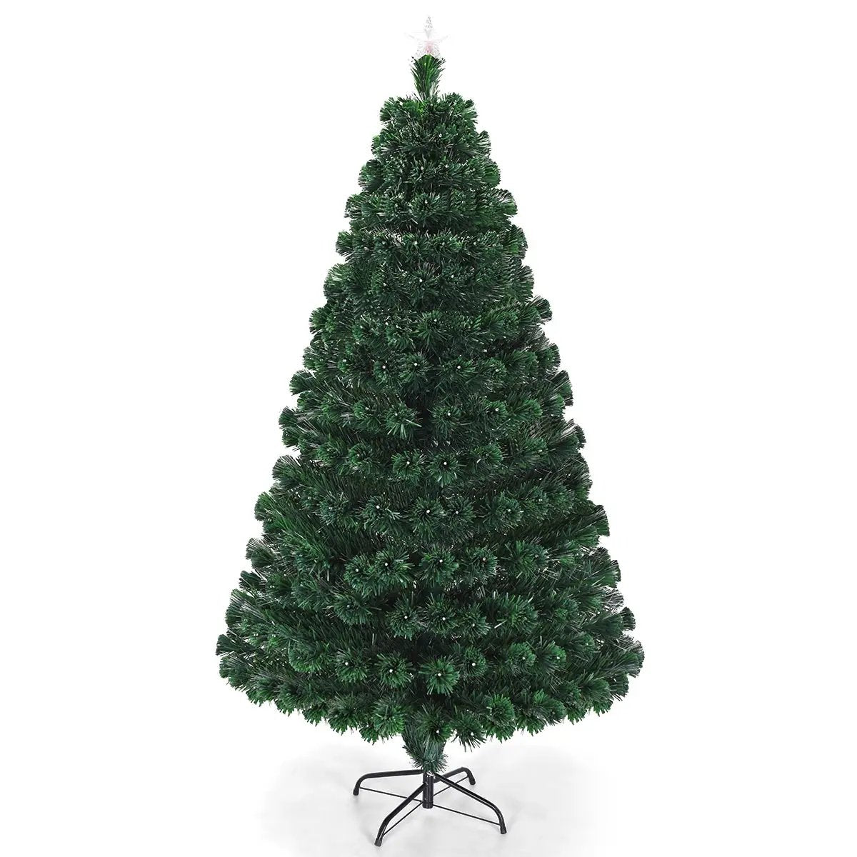5/6/7 Feet Multicolor Artificial Christmas Tree with LED Light and Metal Stand by DirectDeals