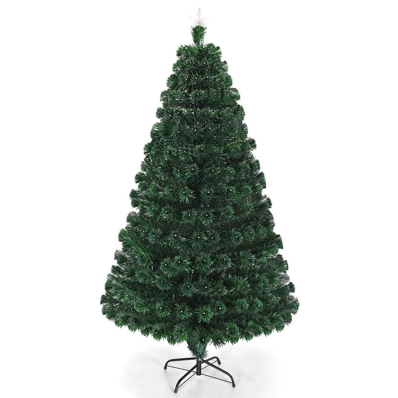 5/6/7 Feet Multicolor Artificial Christmas Tree with LED Light and Metal Stand by DirectDeals