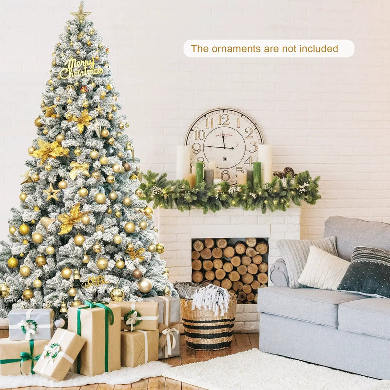 9 Feet Artificial Christmas Tree with Premium Snow Flocked Hinged by DirectDeals