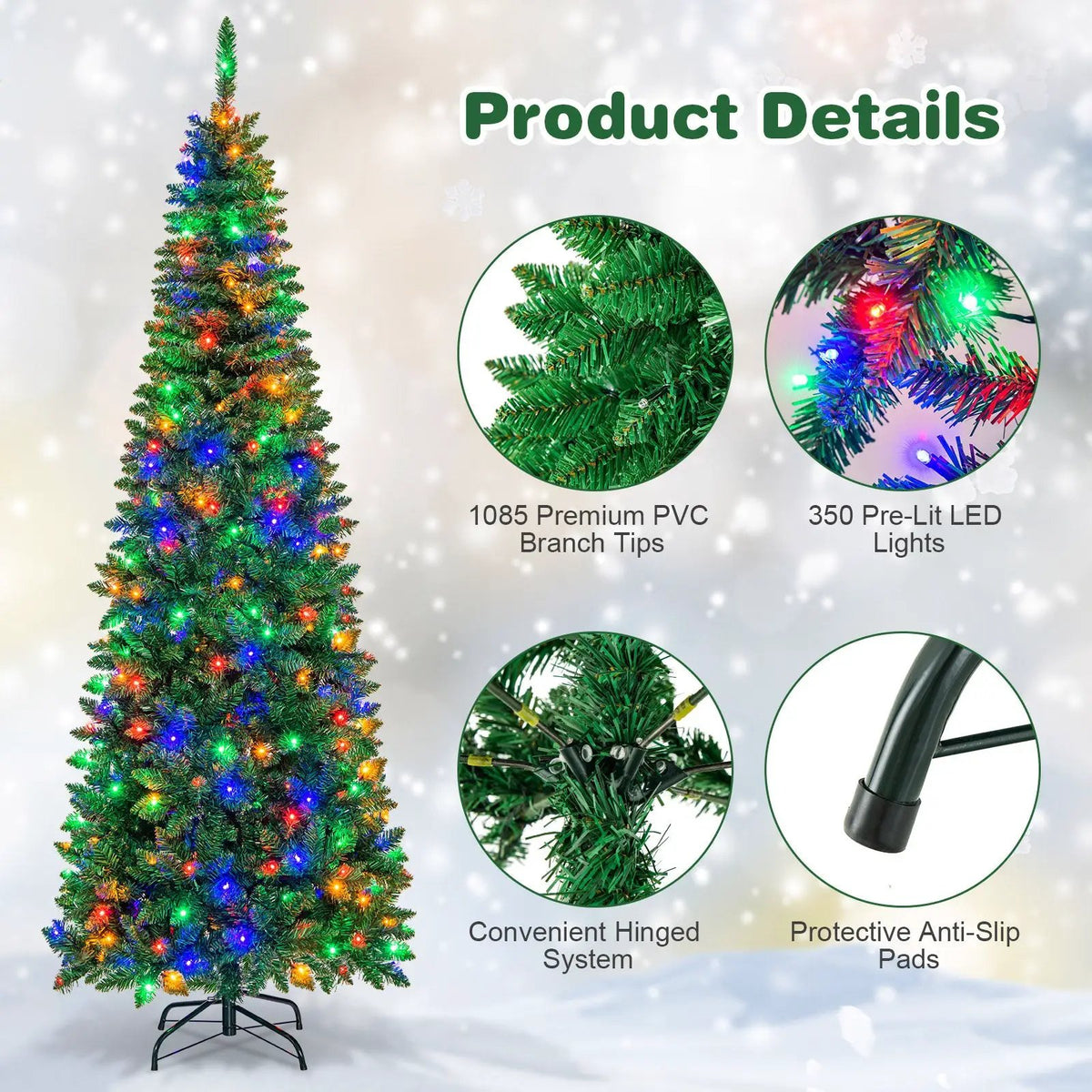 Artificial National Foot Kingswood Fir Pencil Christmas Tree, photo 3 of 24