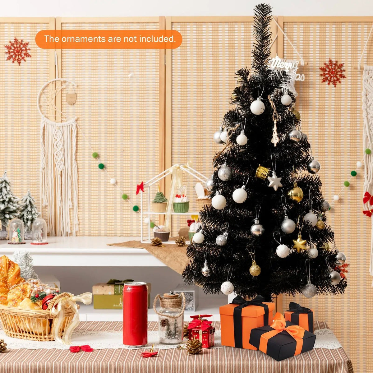 36 Inch Unlit Artificial Christmas Mini Tree with Plastic Stand-Green, photo 6 of 10