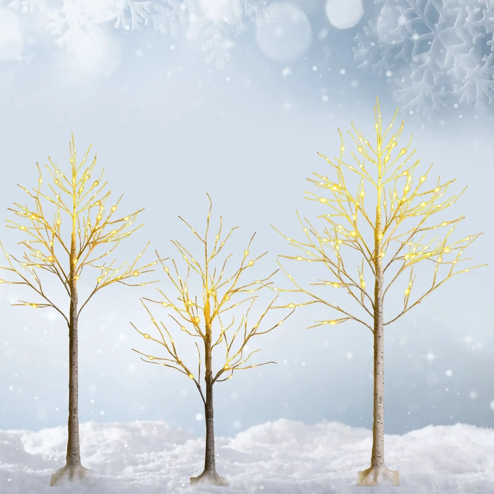 5 Feet Pre-lit White Twig Birch Tree with 72 LED Lights for Christmas by DirectDeals