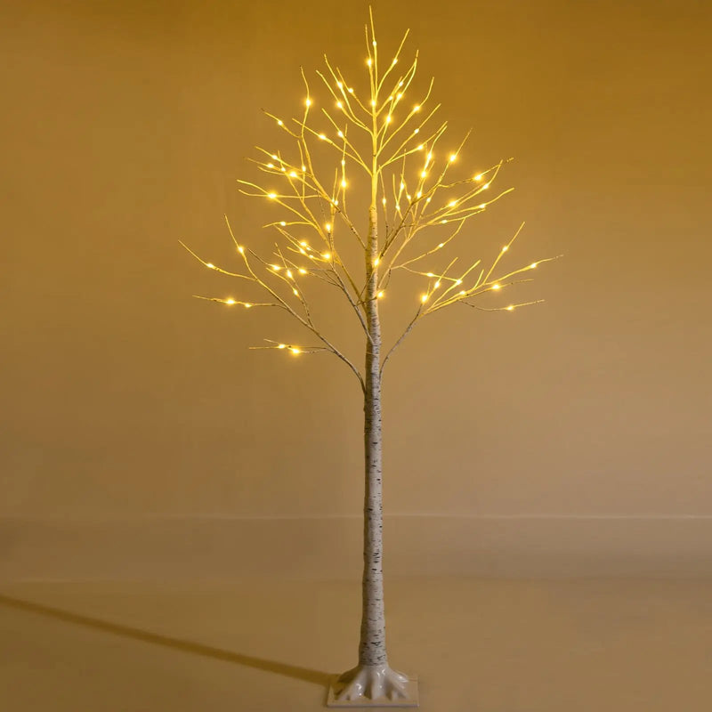 5 Feet Pre-lit White Twig Birch Tree with 72 LED Lights for Christmas by DirectDeals