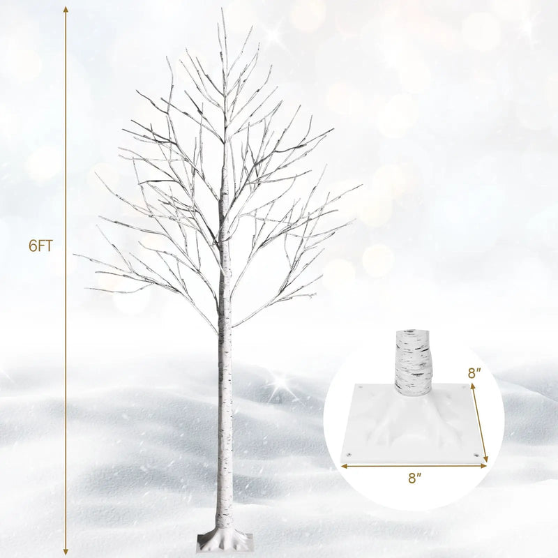 Pre-lit White Twig Birch Tree for Christmas Holiday with LED Lights by DirectDeals