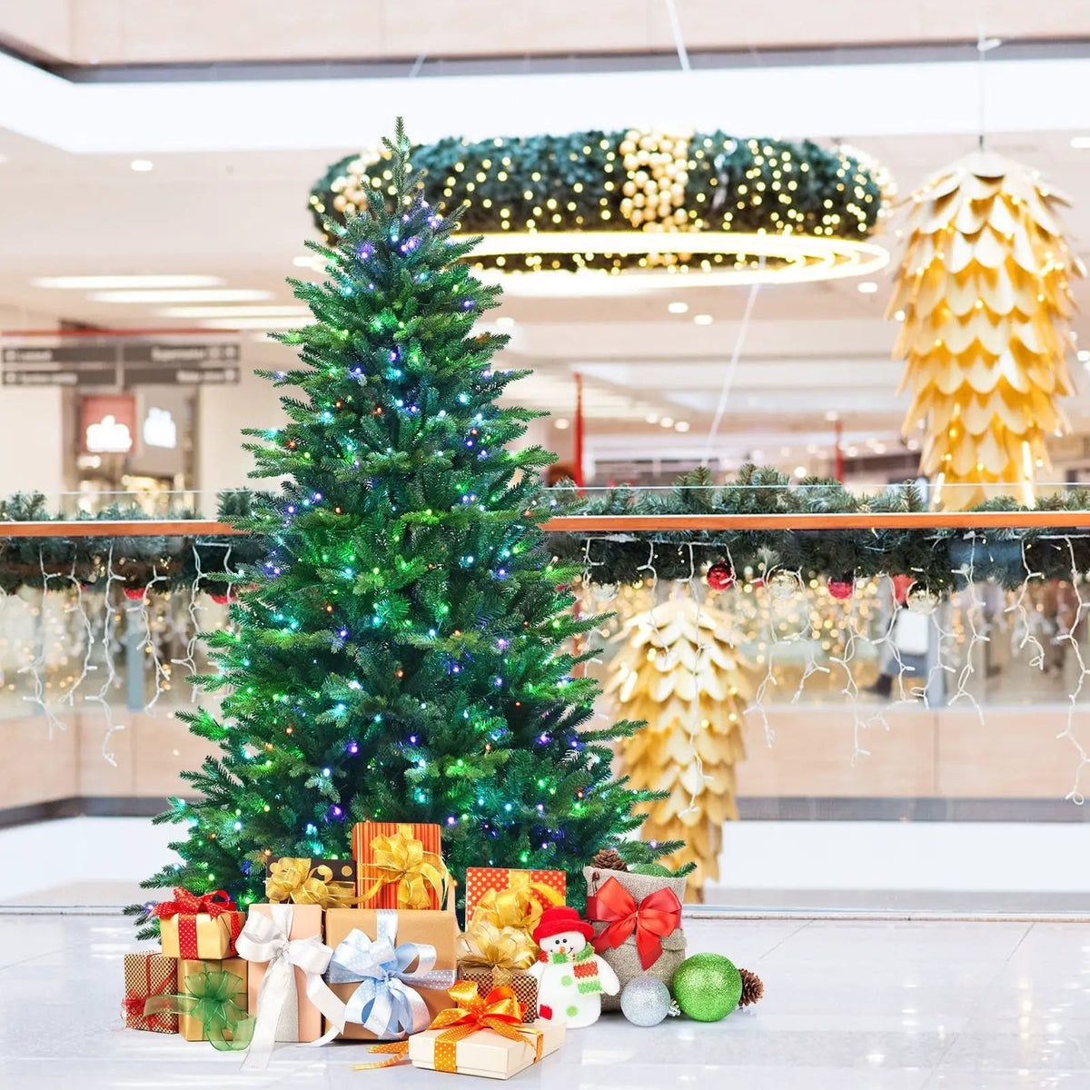 Pre-lit Artificial Hinged Christmas Tree with APP Controlled LED Lights, photo 7 of 10