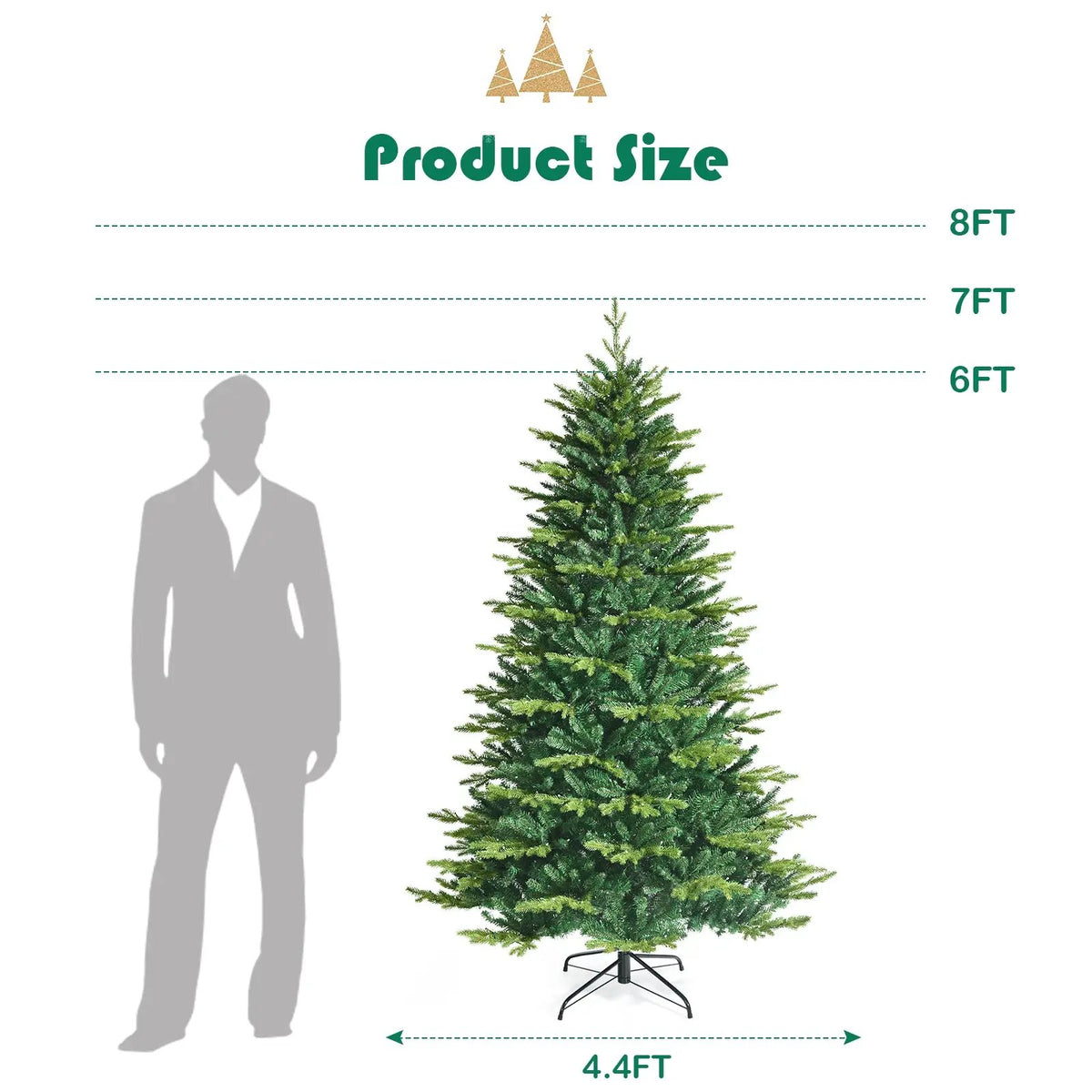 Pre-lit Artificial Hinged Christmas Tree with APP Controlled LED Lights, photo 5 of 10